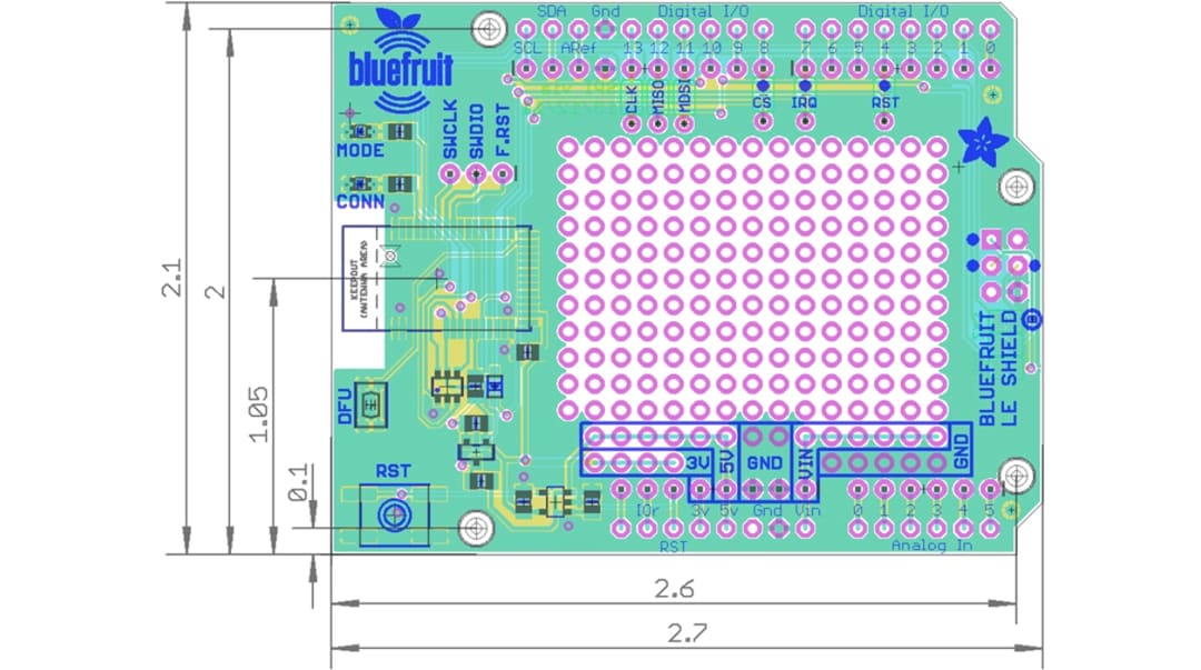 Adafruit 2746 Bluefruit LE Shield